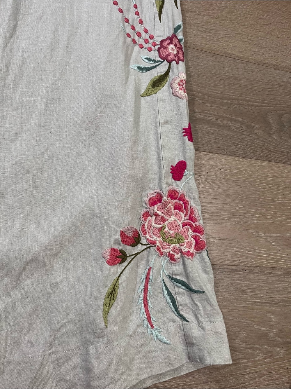 Johnny Was Joya Embroidered Wide Leg Linen Pants Sand Small Boho - Picture 6 of 12